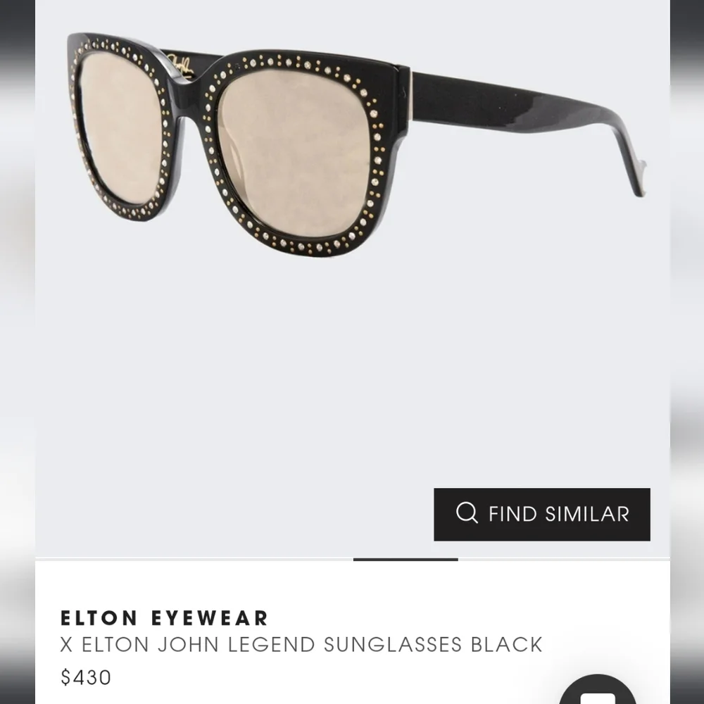 Elton john legend black studded polarized oversized acetate sunglasses